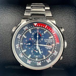 Citizen Men's CA0440-51L Chronograph Blue Dial Stainless Steel 200m Watch